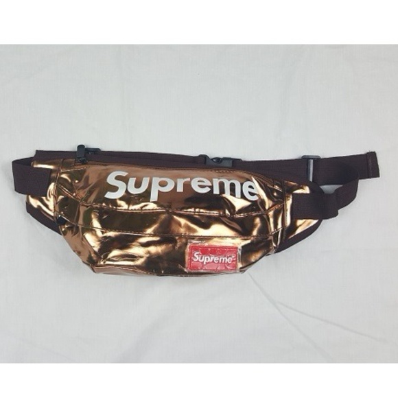 supreme waist bag gold